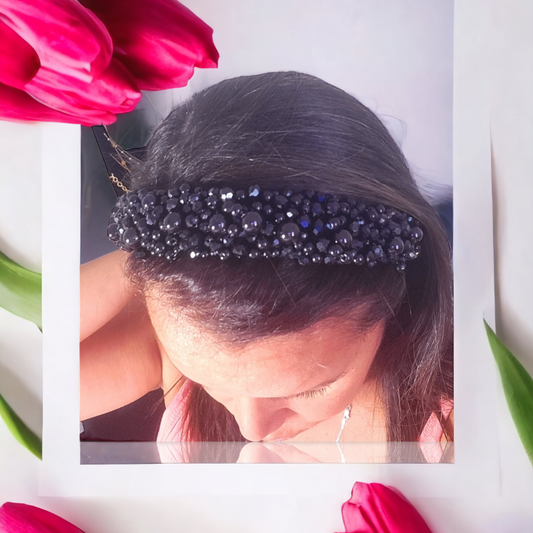 Black Faux Pearl Headband