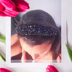 Black Faux Pearl Headband