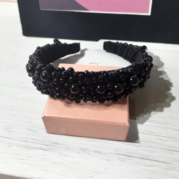 Black Faux Pearl Headband