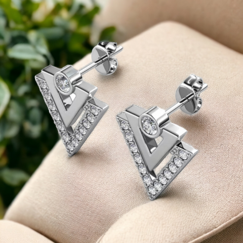 Crystal Triangle Stud Earring