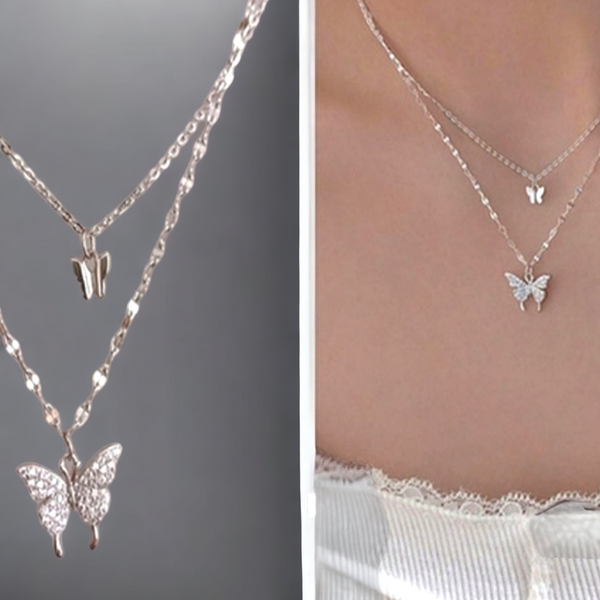 Double Layer Butterfly Necklace