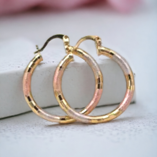 Two Tone Hoop Earring