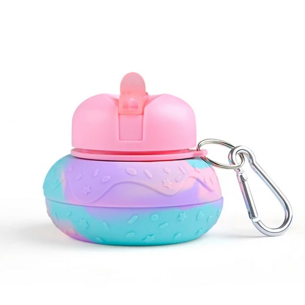 Unicorn Swirl Collapsible Water Bottle – Portable & Leakproof