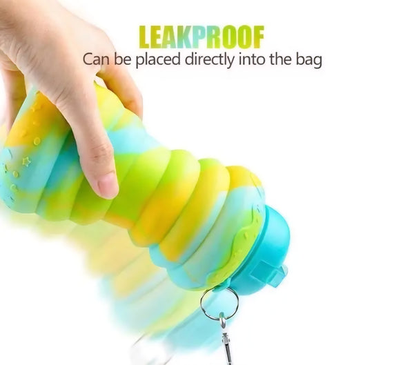 Foldable Silicone Water Bottle – Leakproof, Travel-Friendly, Collapsible Design