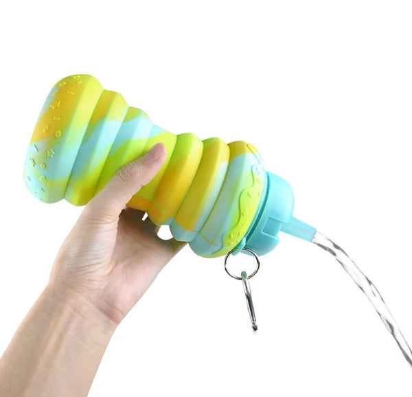 Foldable Silicone Water Bottle – Leakproof, Travel-Friendly, Collapsible Design