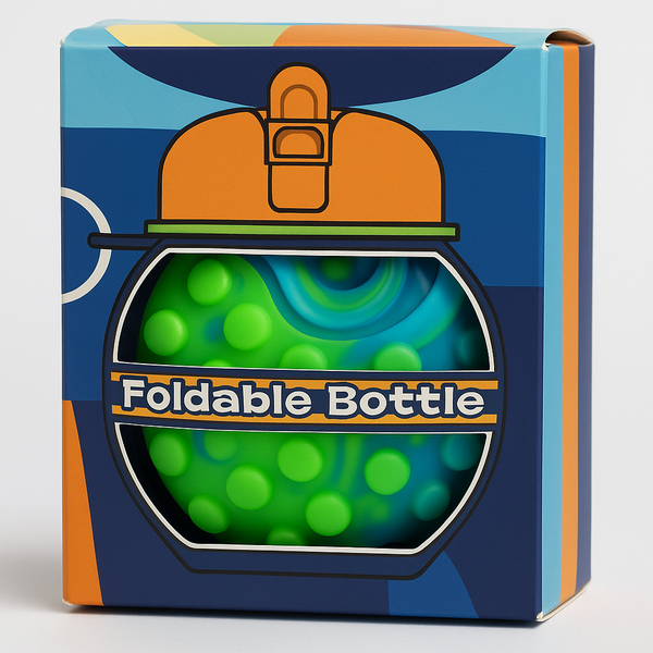 Foldable Travel Bottle – Soft Silicone, Fun Bubble Grip Design