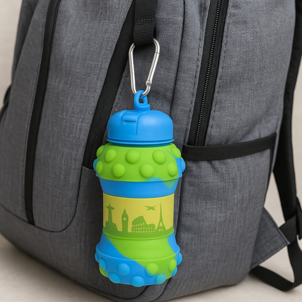 Foldable Travel Bottle – Soft Silicone, Fun Bubble Grip Design