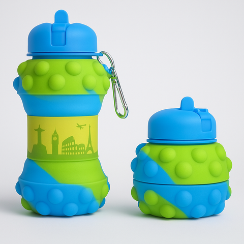 Foldable Travel Bottle – Soft Silicone, Fun Bubble Grip Design