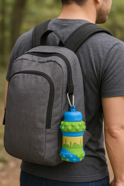 Foldable Travel Bottle – Soft Silicone, Fun Bubble Grip Design