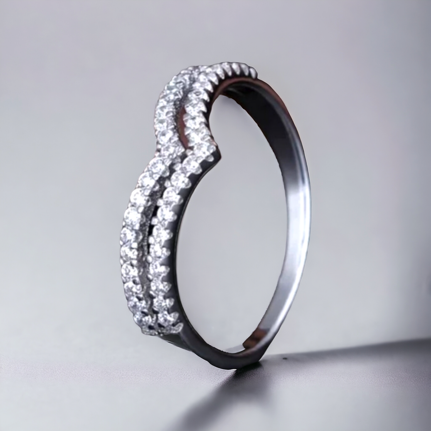 Silver  Double Wave Ring