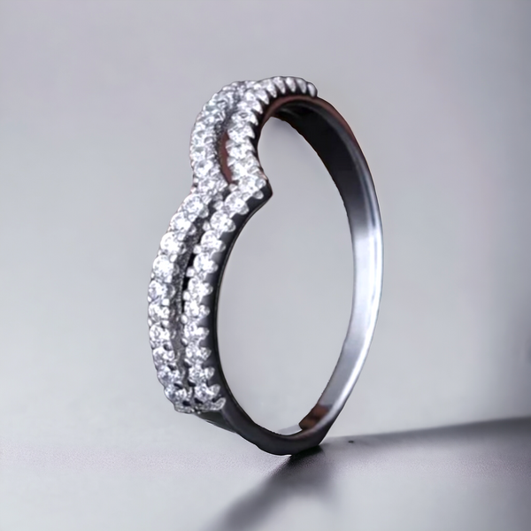 Silver  Double Wave Ring