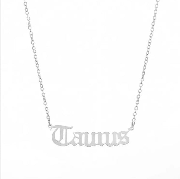 Astrology Zodiac Letters Pendant Necklace