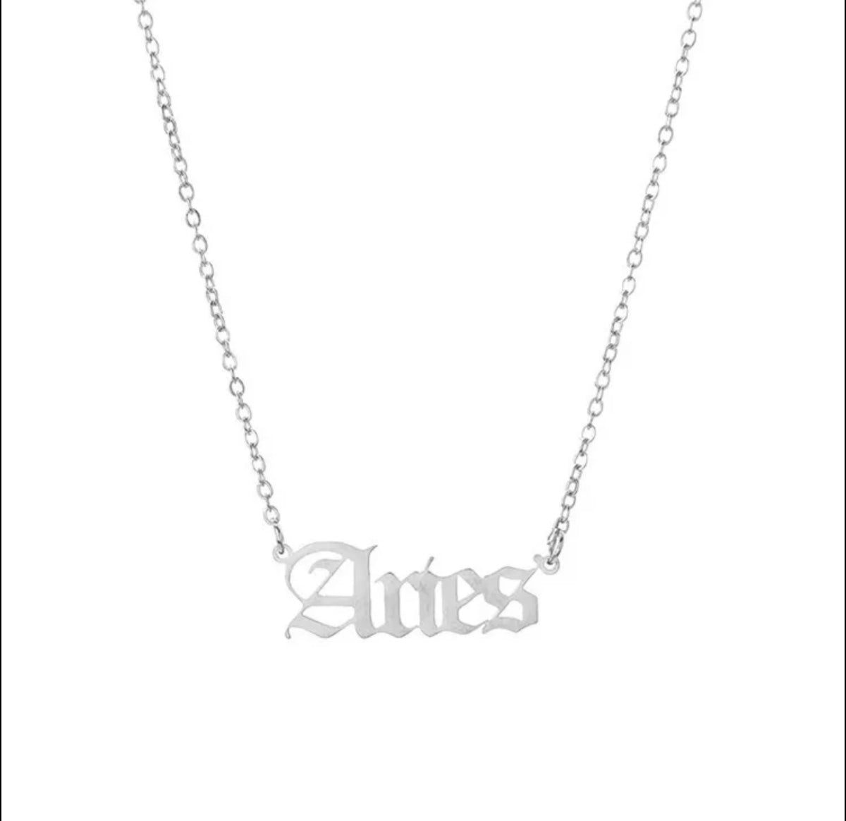 Astrology Zodiac Letters Pendant Necklace