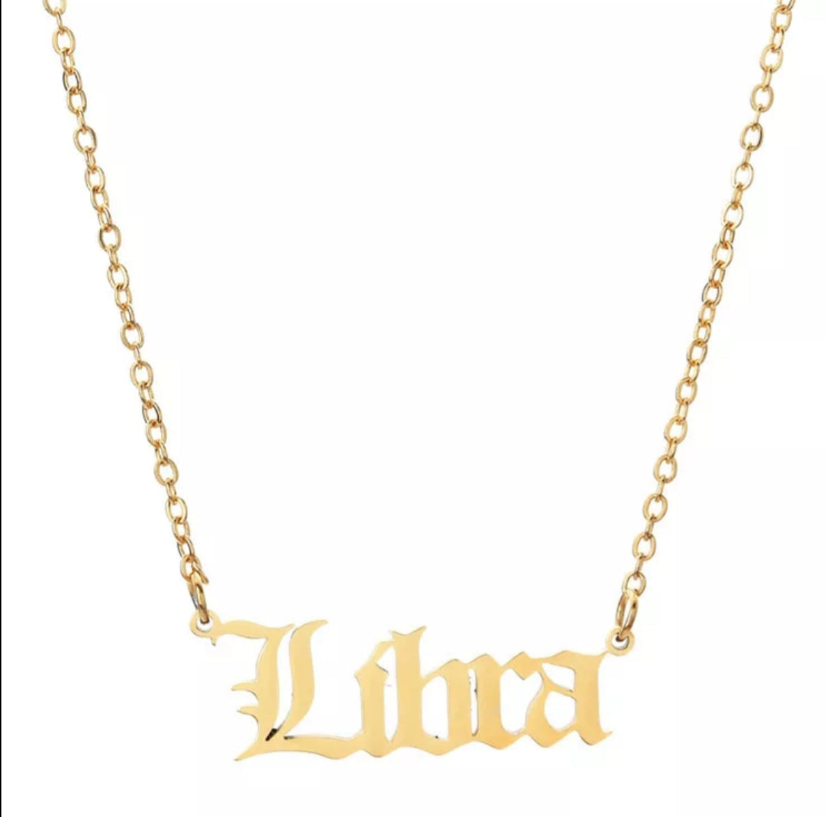 Astrology Zodiac Letters Pendant Necklace