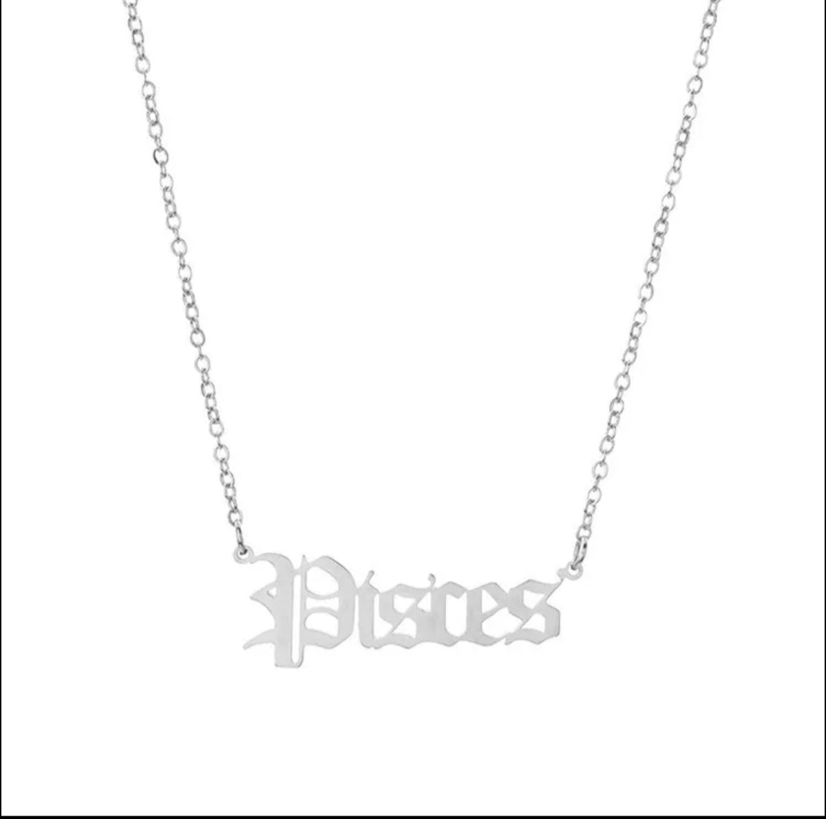 Astrology Zodiac Letters Pendant Necklace