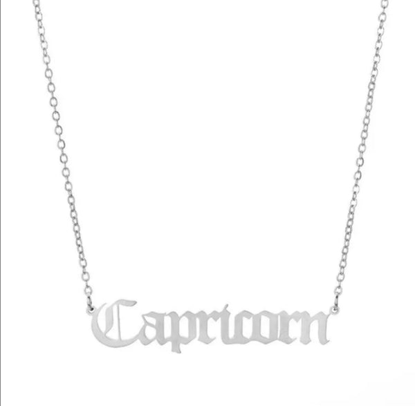 Astrology Zodiac Letters Pendant Necklace