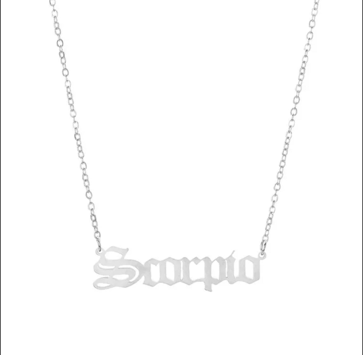 Astrology Zodiac Letters Pendant Necklace