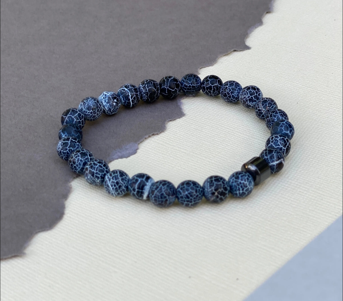 Strech Natural Stone lava Bracelet