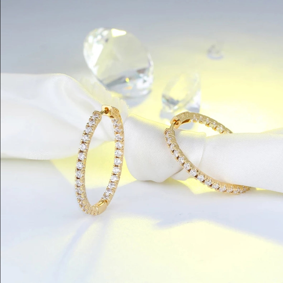 Crystal Hoop Earring.