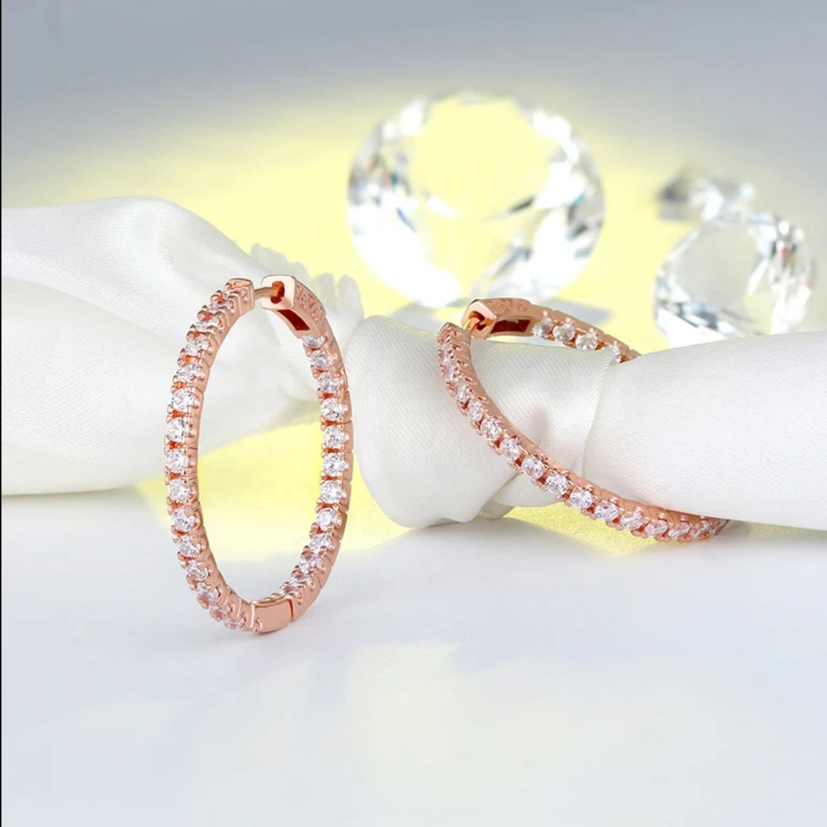 Crystal Hoop Earring.