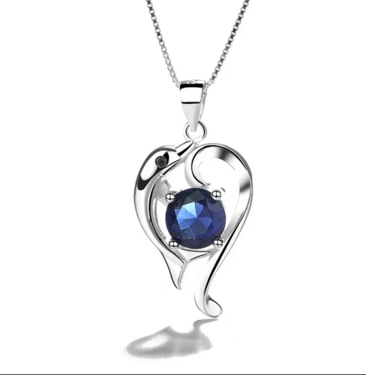 Sapphire Dolphin Pendant