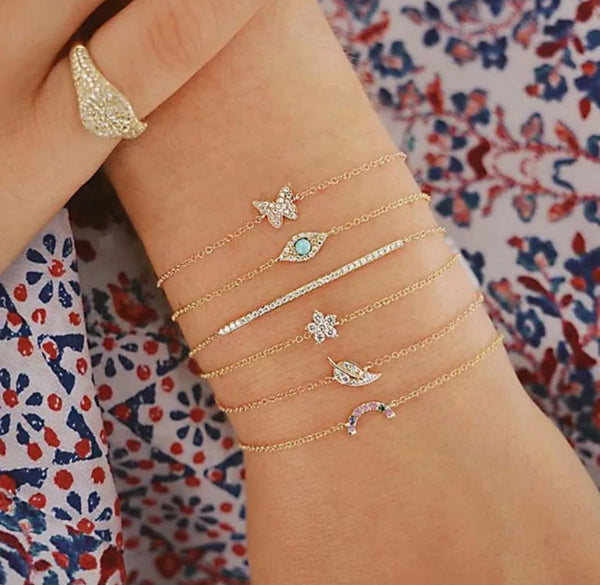 Set of Six Stackable Bracelets