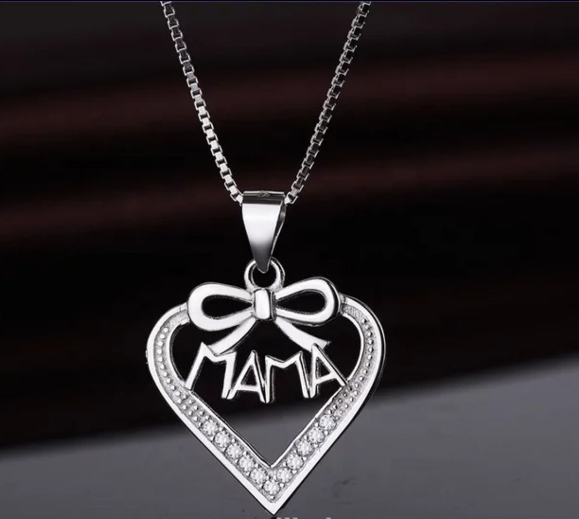 Mom & Mama Heart  Necklace.