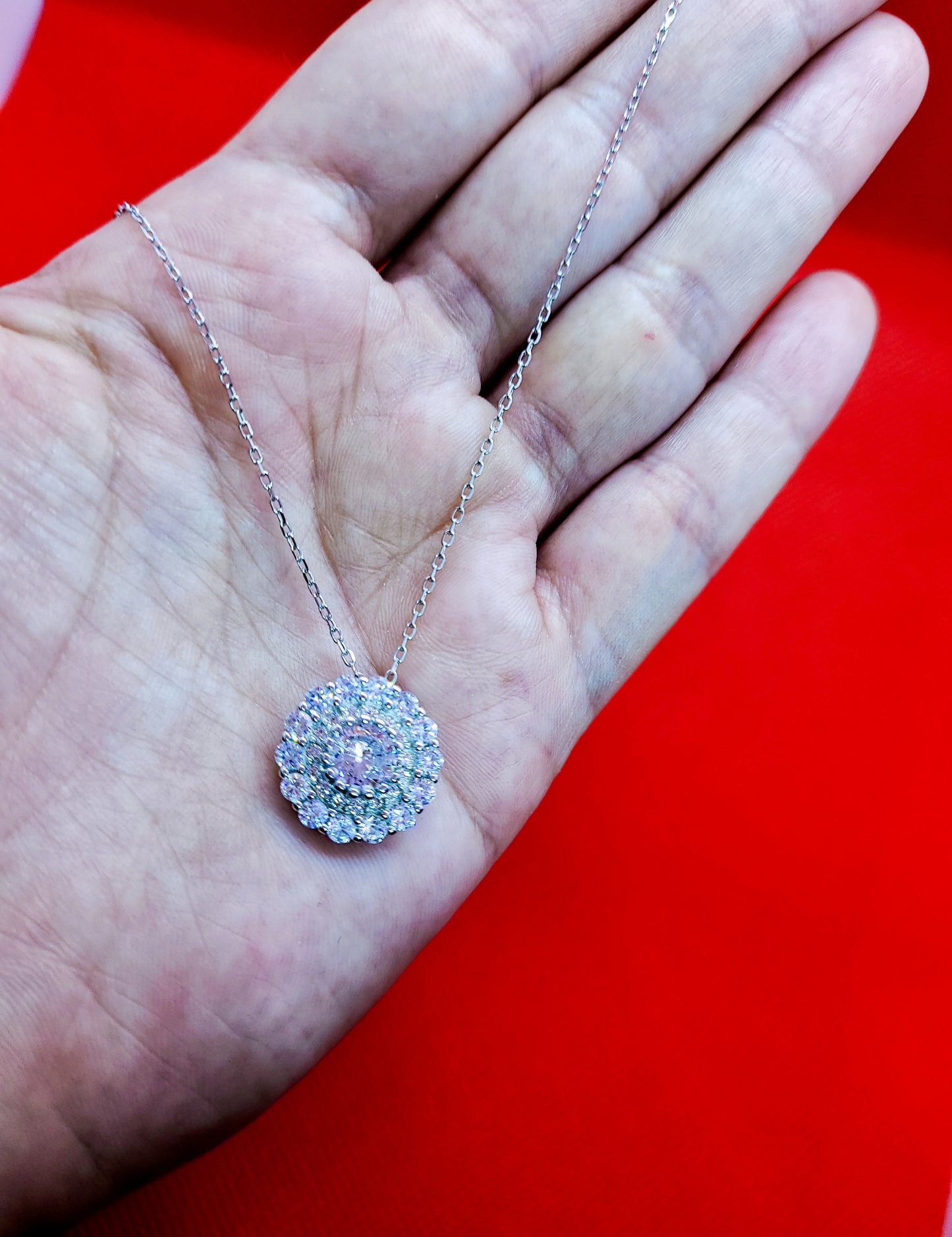 Round Pave Necklace