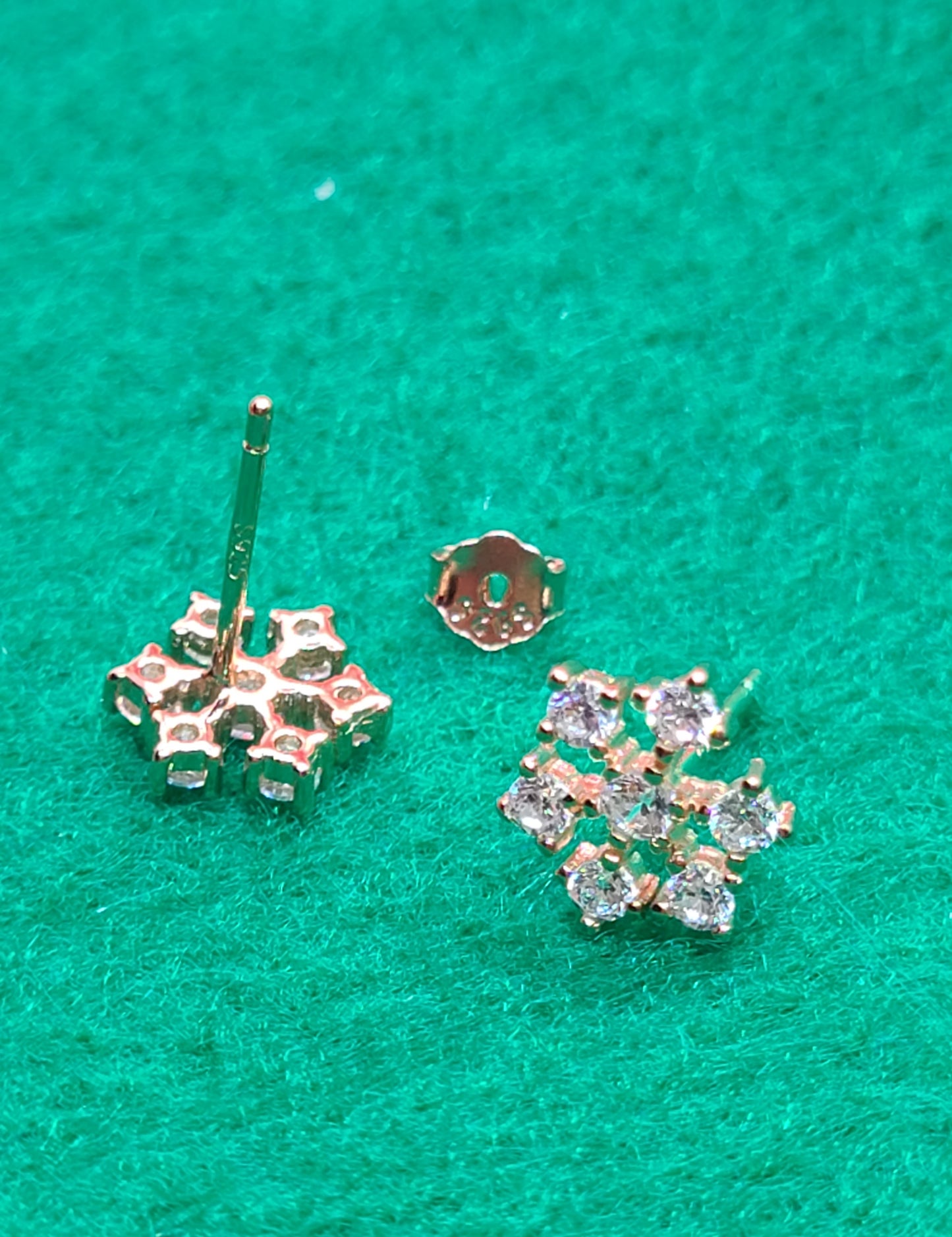 Rose Gold Snowflake Earring Stud