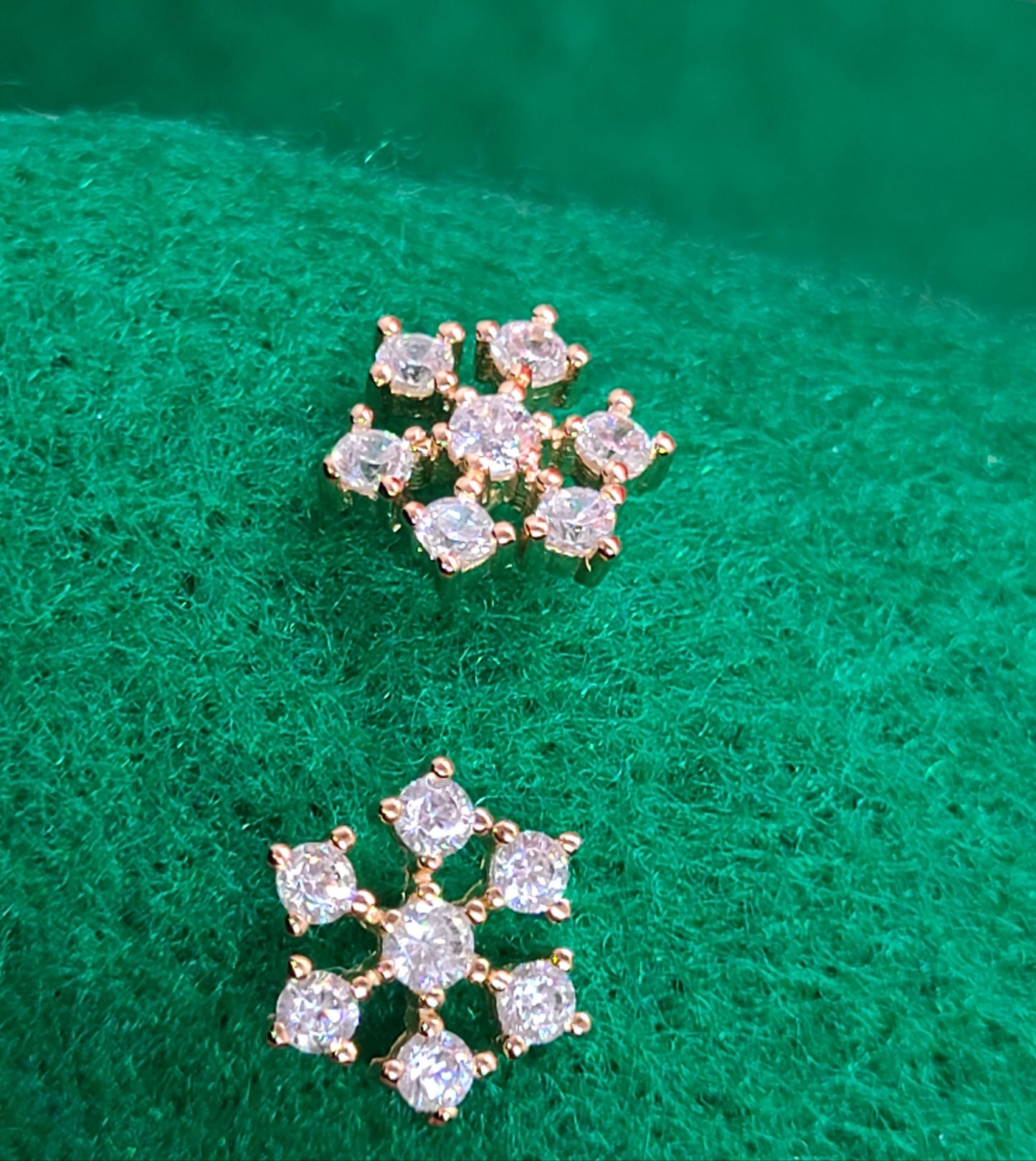 Rose Gold Snowflake Earring Stud