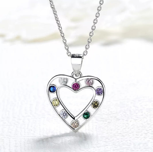 Multicolor Heart Necklace