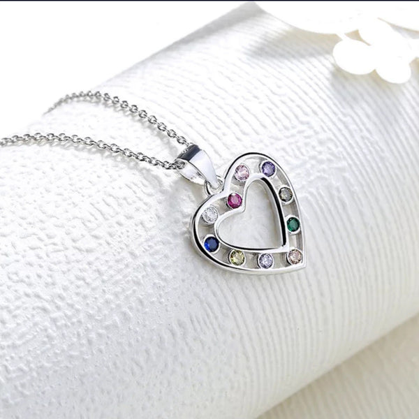Multicolor Heart Necklace