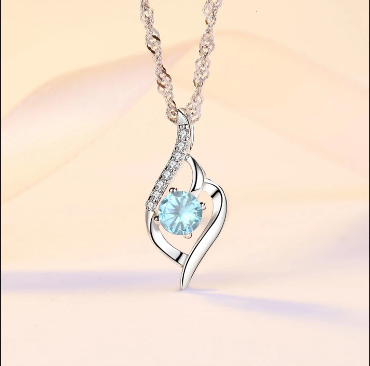 Cubic Zirconia Twist Pendant