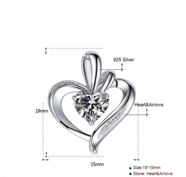 CZ Double Heart Necklace