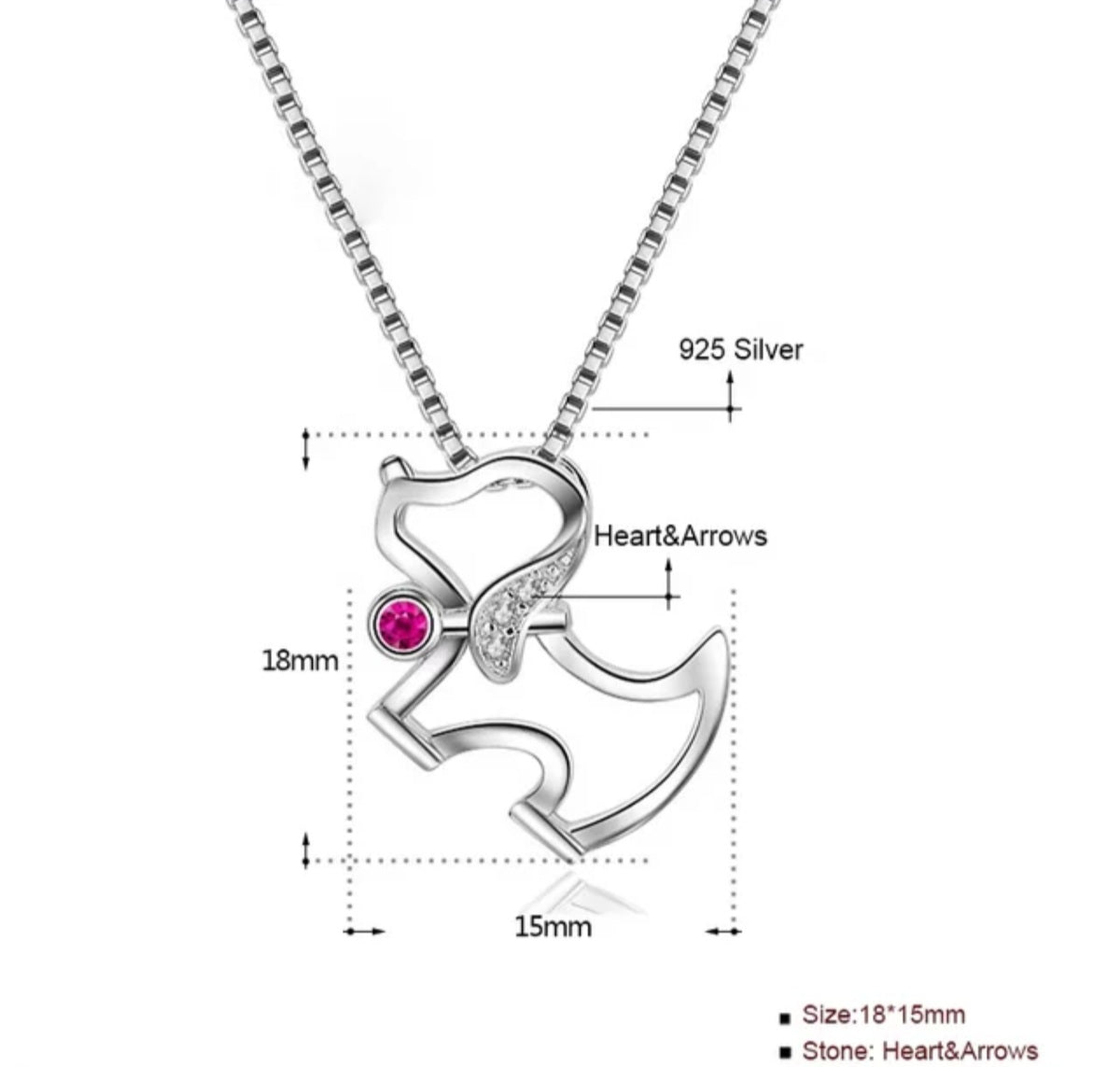 CZ Puppy Pendant Necklace