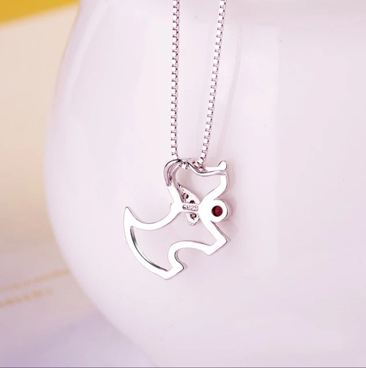 CZ Puppy Pendant Necklace