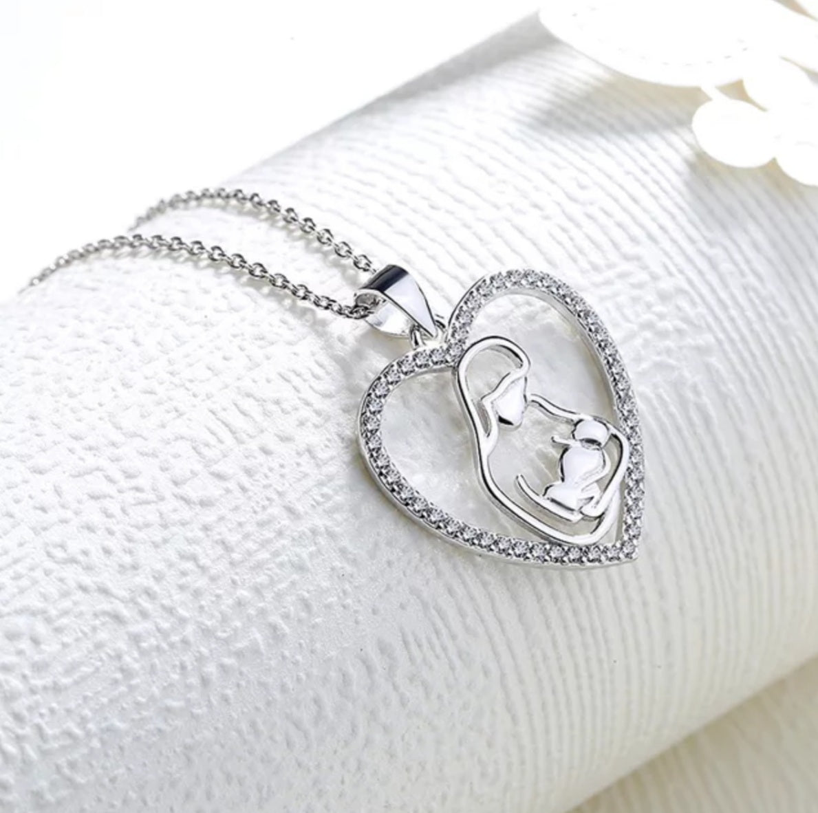 Mom and Baby Heart Necklace.