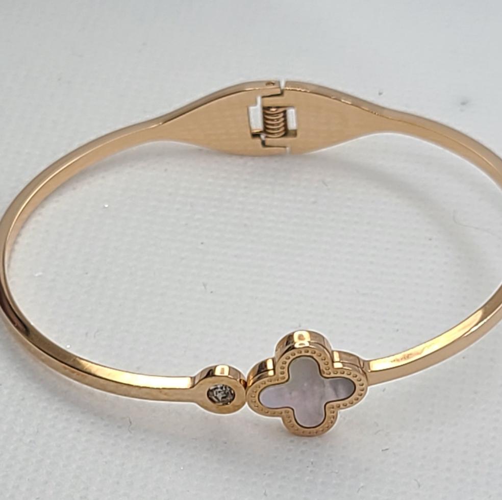 White Clover Bangle Bracelet.