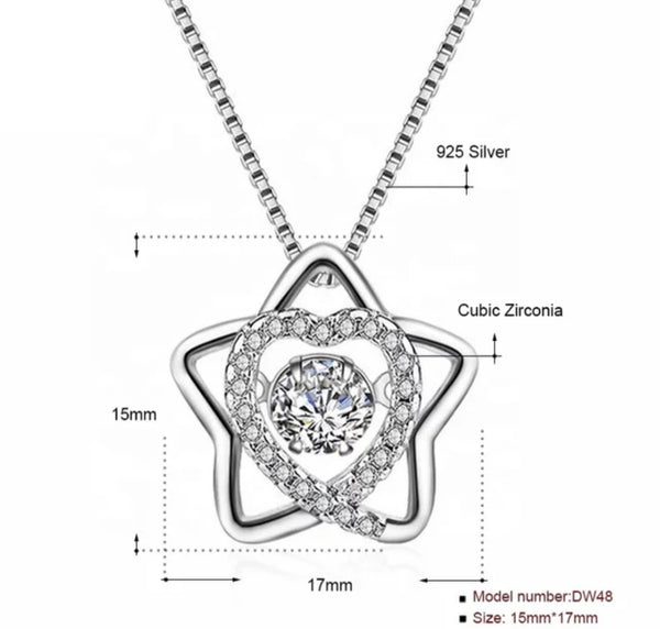 Star Floating Crystal  Necklace