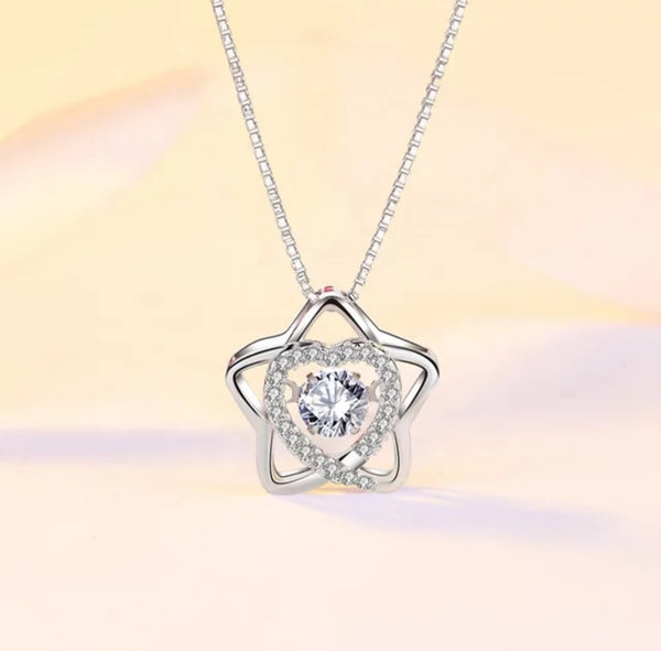 Star Floating Crystal  Necklace