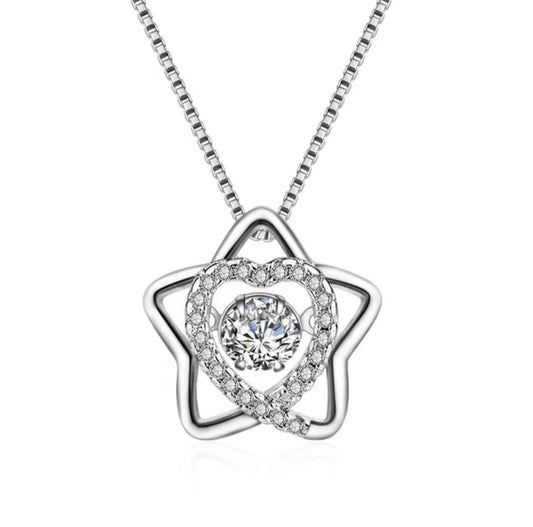 Star Floating Crystal  Necklace