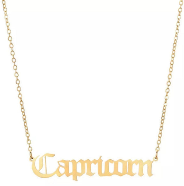 Astrology Zodiac Letters Pendant Necklace
