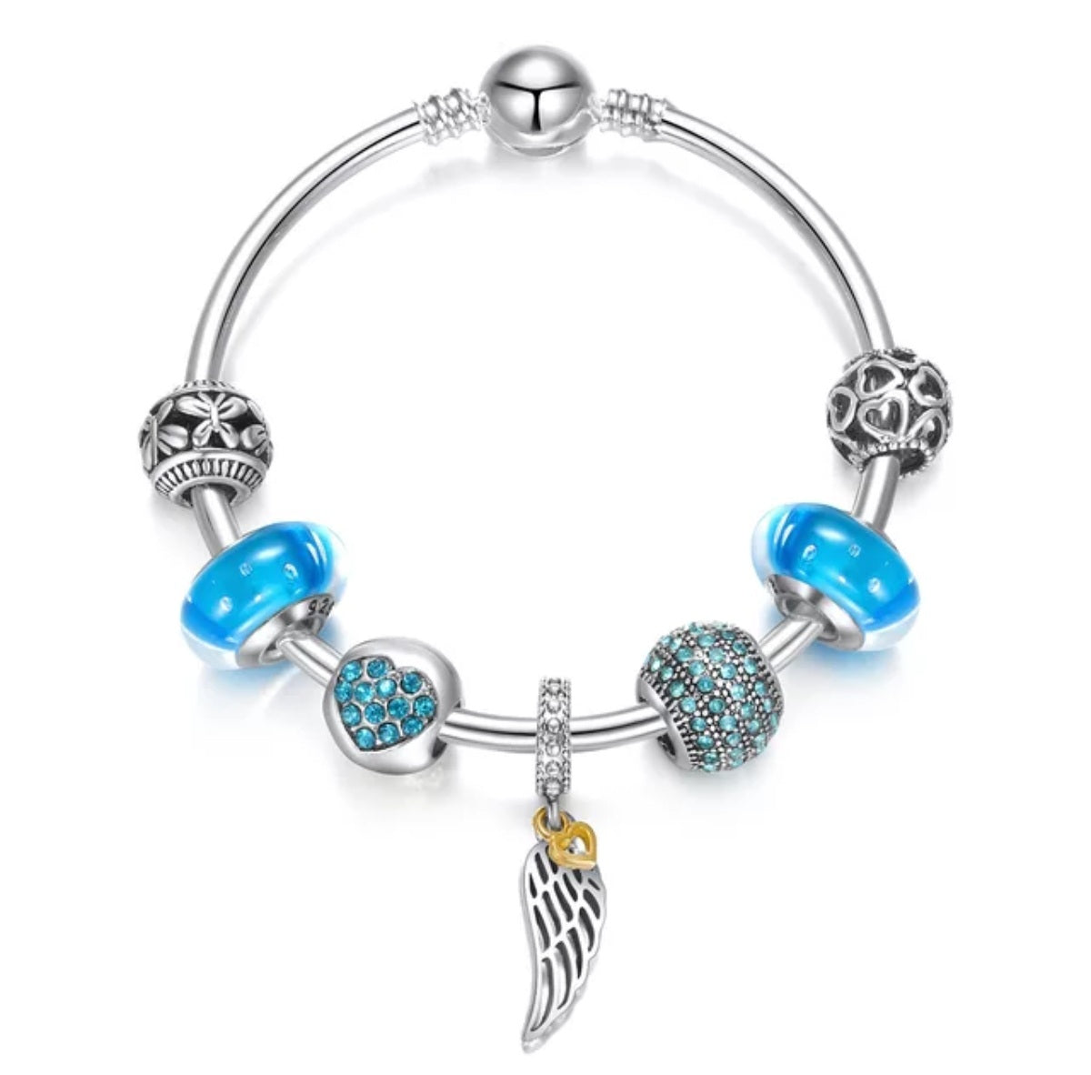 Siver Crystal Beads  Wing Bracelet for Kids.