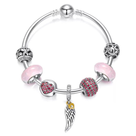 Siver Crystal Beads  Wing Bracelet for Kids.