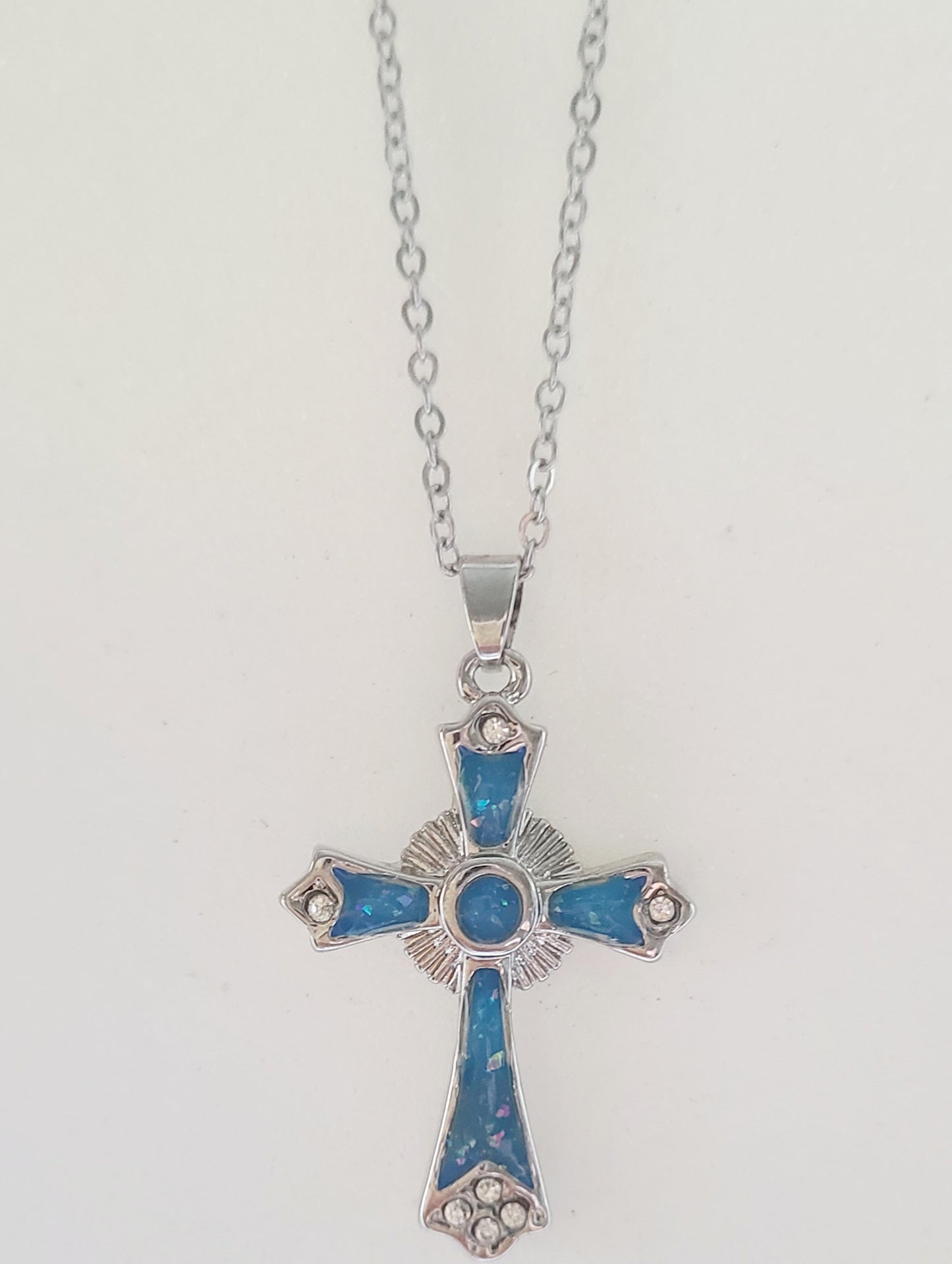 Opal Cross Necklace