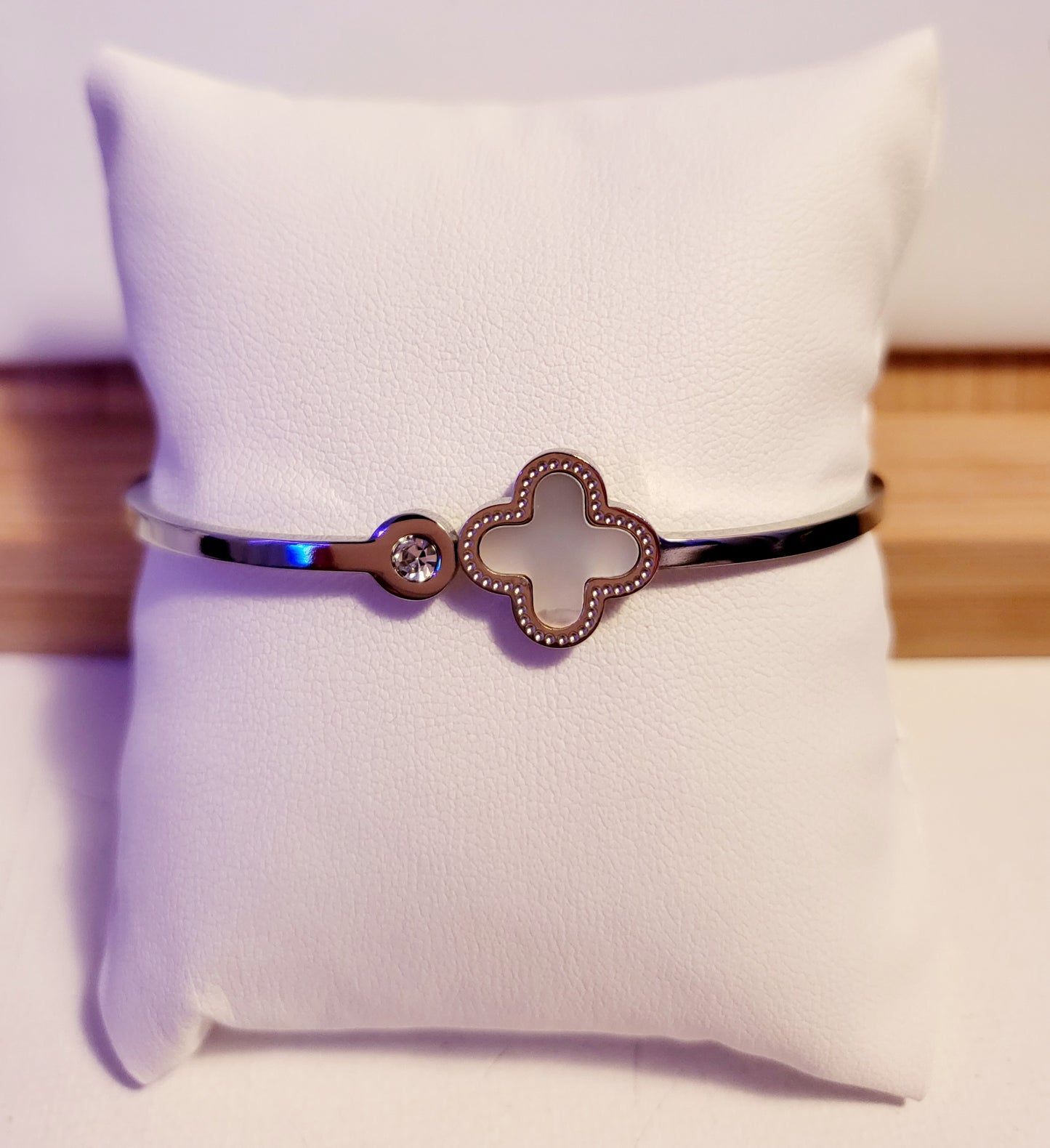 White Clover Bangle Bracelet.