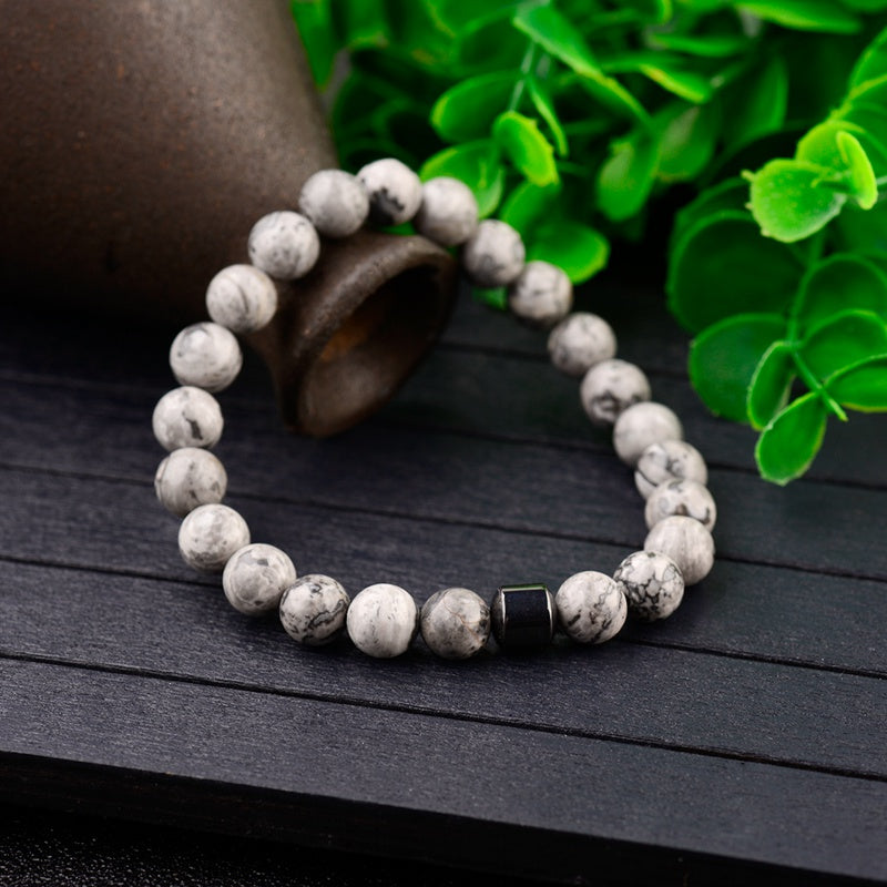 Strech Natural Stone lava Bracelet