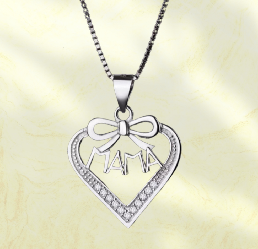 Mom & Mama Heart  Necklace.