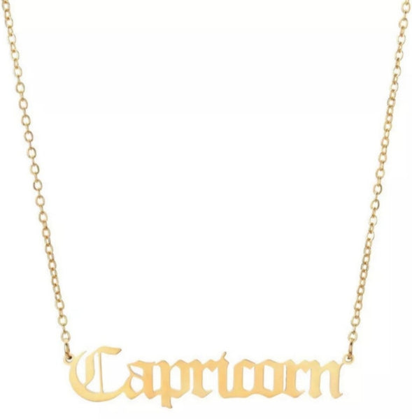 Astrology Zodiac Letters Pendant Necklace