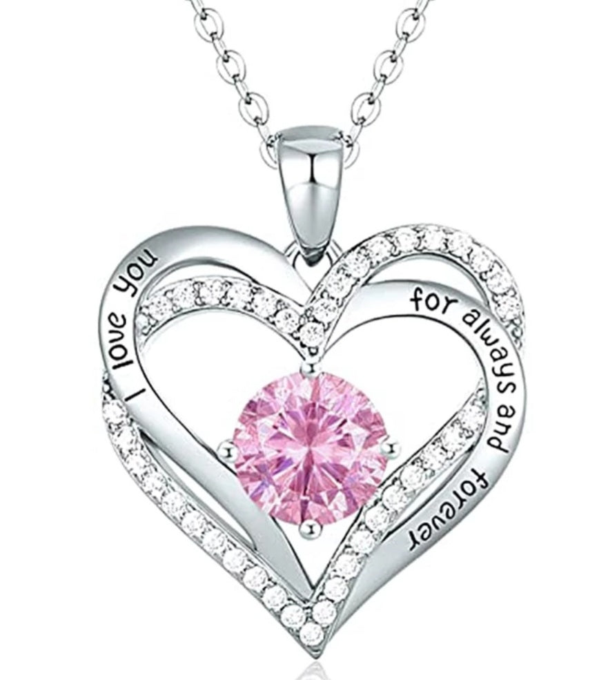 Birthstones Heart Necklace